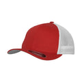 Rot-Weiß - Front - Flexfit - Trucker Cap für Herren-Damen Unisex