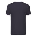 Marineblau-Weiß - Back - Fruit of the Loom - "Ringer" T-Shirt für Herren