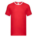 Rot-Weiß - Front - Fruit of the Loom - "Ringer" T-Shirt für Herren