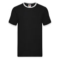 Schwarz-Weiß - Front - Fruit of the Loom - "Ringer" T-Shirt für Herren