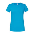 Azure Blau - Front - Fruit of the Loom - "Iconic 195 Premium" T-Shirt für Damen