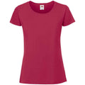 Cranberry - Front - Fruit of the Loom - "Iconic 195 Premium" T-Shirt für Damen