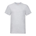 Grau - Front - Fruit of the Loom - "Valueweight" T-Shirt V-Ausschnitt für Herren