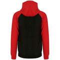 Pechschwarz-Feuerrot - Back - Awdis - Hoodie mit durchgehendem Reißverschluss für Damen - Baseball Raglanärmel