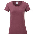 Burgunderrot - Front - Fruit of the Loom - "Valueweight" T-Shirt für Damen