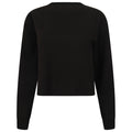 Schwarz - Back - SF - "Slounge" Sweatshirt kurz geschnitten für Damen