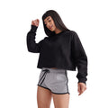 Schwarz - Side - SF - "Slounge" Sweatshirt kurz geschnitten für Damen