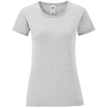 Grau meliert - Front - Fruit of the Loom - "Iconic" T-Shirt für Damen