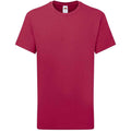 Cranberry - Front - Fruit of the Loom - "Iconic 195" T-Shirt für Kinder