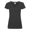 Schwarz - Front - Fruit of the Loom - "Valueweight" T-Shirt V-Ausschnitt für Damen