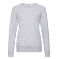 Grau meliert - Front - Fruit of the Loom - Sweatshirt Leicht für Damen Raglanärmel