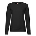 Schwarz - Front - Fruit of the Loom - Sweatshirt Leicht für Damen Raglanärmel