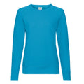 Azure Blau - Front - Fruit of the Loom - Sweatshirt Leicht für Damen Raglanärmel