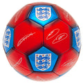 Rot-Blau - Back - England FA - Fußball mit Unterschriften