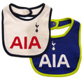 Weiß-Marineblau-Limone - Front - Tottenham Hotspur FC - Baby Lätzchen 2er-Pack