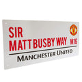 Weiß-Rot-Schwarz - Back - Manchester United FC - Straßenschild "Sir Matt Busby Way"