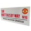 Weiß-Rot-Schwarz - Side - Manchester United FC - Straßenschild "Sir Matt Busby Way"