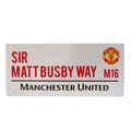 Weiß-Rot-Schwarz - Front - Manchester United FC - Straßenschild "Sir Matt Busby Way"