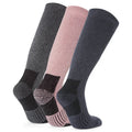 Dunkelgrau Marl-Verblichenes Rosa-gewaschenes Blau - Back - TOG24 - "Villach" Socken für Damen - Wandern(3er-Pack)