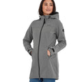 Dunkelgrau Marl - Side - TOG24 - "Keld" Softshelljacke Lang für Damen