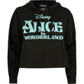 Schwarz-Grün - Front - Alice In Wonderland - Kurzes Hoodie für Damen