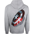 Grau - Back - Captain America - "Shield" Hoodie mit durchgehendem Reißverschluss für Herren