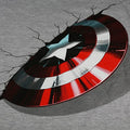 Grau - Side - Captain America - "Shield" Hoodie mit durchgehendem Reißverschluss für Herren