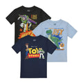 Blau-Braun-Weiß - Front - Toy Story - "Buzz Woody & Rex" T-Shirt für Jungen (3er-Pack)