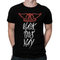 Schwarz - Front - Aerosmith - "Walk This Way" T-Shirt für Herren