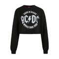 Schwarz - Front - AC-DC - "Tour" Sweatshirt kurz geschnitten für Damen