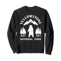 Schwarz-Grün-Weiß - Front - Yellowstone National Park - Sweatshirt für Damen