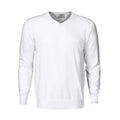 Weiß - Front - Printer - "Forehand" Sweatshirt V-Ausschnitt für Herren