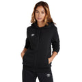 Schwarz-Weiß - Side - Umbro - "Club Leisure" Hoodie mit durchgehendem Reißverschluss für Damen