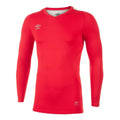 Zinnoberrot - Front - Umbro - "Elite" Base Layer Oberteil V-Ausschnitt für Herren