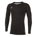 Schwarz - Front - Umbro - "Elite" Base Layer Oberteil V-Ausschnitt für Herren