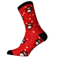 Rot - Front - RJM - Socken für Herren - weihnachtliches Design