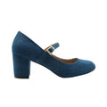 Marineblau - Front - Where´s That From - Damen Riemchenschuhe "Araceli", Wildleder