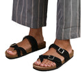 Schwarz - Front - Where´s That From - Damen Flipflops "Rio", Schnalle, Kunstleder