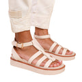 Cremefarbe - Front - Where´s That From - Damen Gladiatorensandalen "Dubai", PU