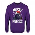 Front - Psycho Penguin - "Merry Kiss My Ass" Pullover für Herren - weihnachtliches Design