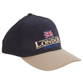 Marineblau-Beige-Blau - Back - Baseballkappe mit London England Stickerei