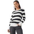 Weiß-Schwarz - Front - Dorothy Perkins - Pullover Geknöpftes Bündchen für Damen