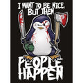 Schwarz - Side - Psycho Penguin Herren Pullover I Want To Be Nice