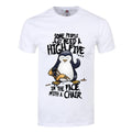 Weiß - Front - Psycho Penguin Herren T-Shirt High Five