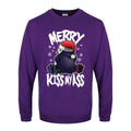 Violett - Front - Psycho Penguin - "Merry Kiss My Ass" Pullover für Herren - weihnachtliches Design