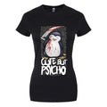 Schwarz-Weiß - Front - Psycho Penguin - "Cute But Psycho" T-Shirt für Damen