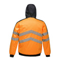 Orange-Marineblau - Back - Regatta Herren Hi Vis Pro Bomberjacke, reflektierende Details, Neonfarben