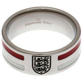 Silber-Rot-Weiß - Front - England FA - Farbstreifen - Ring - Edelstahl